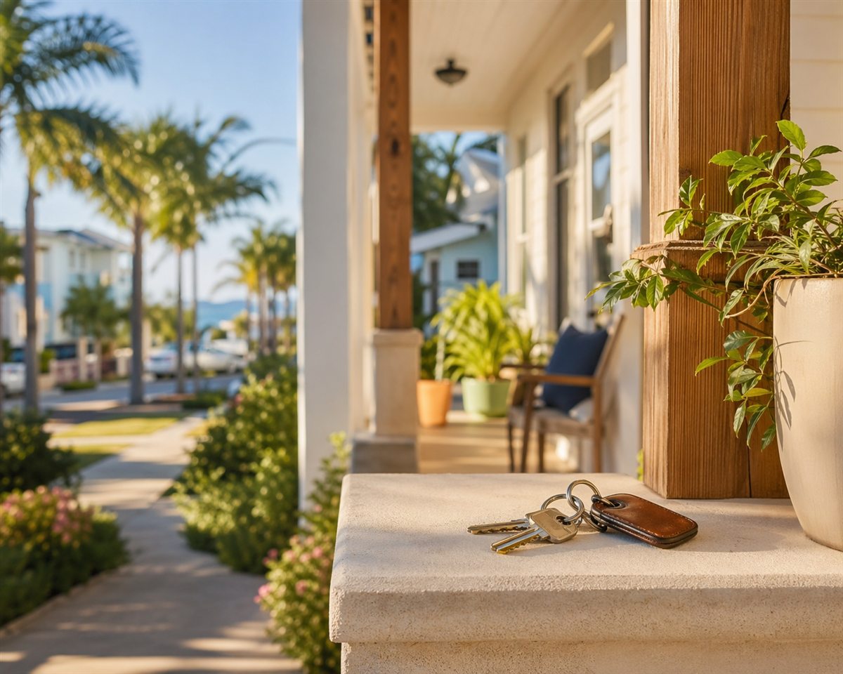front porch keys in a Tampa Bay neighborhood