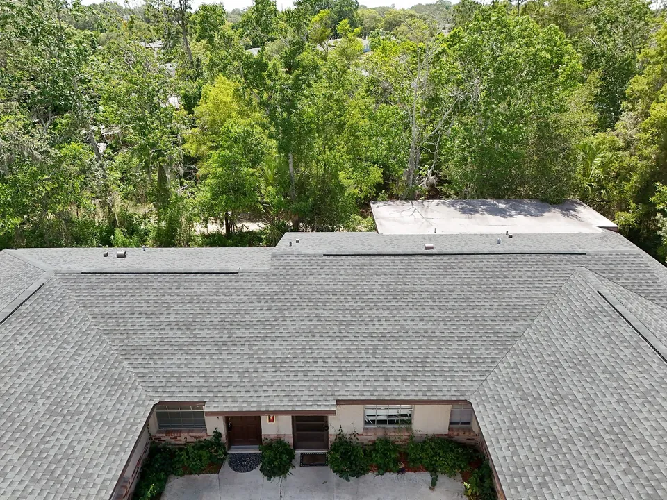 Exterior rear roof courtyard context at 1277 Sylvia Avenue