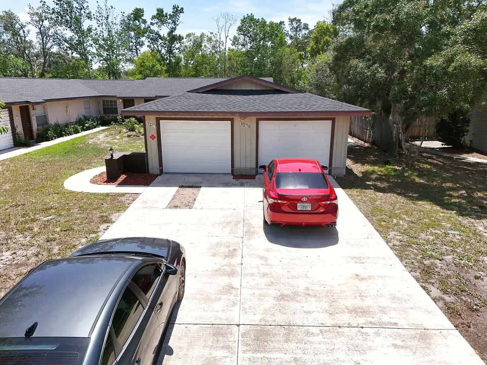 Exterior garage driveway detail at 1277 Sylvia Avenue