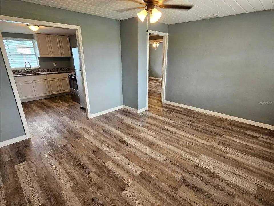 Living kitchen flow at 129 Florida Drive