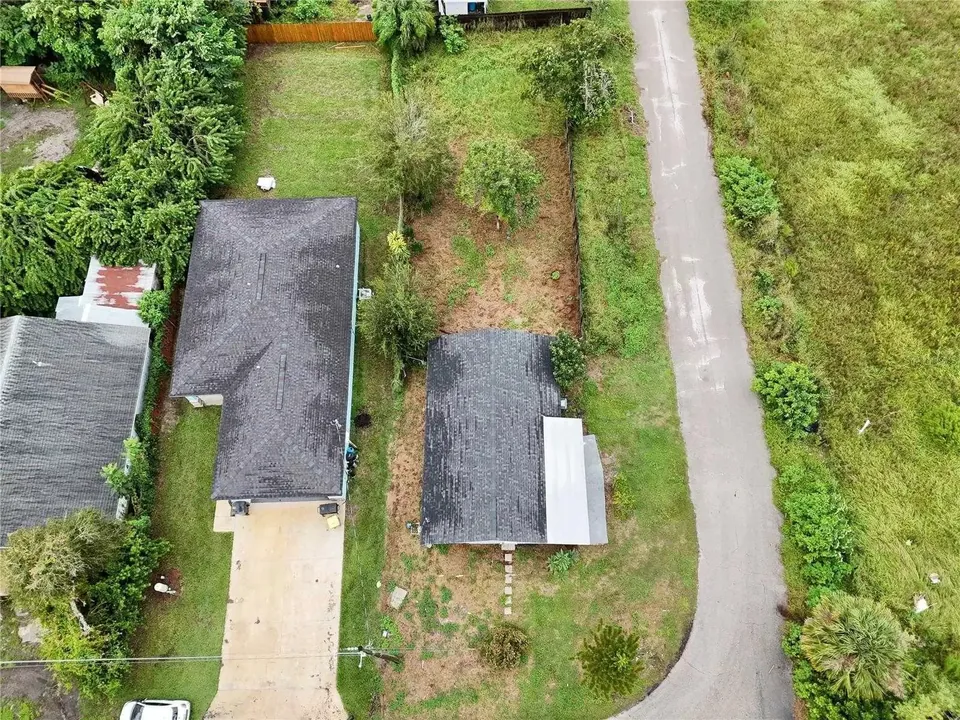 Lot and street aerial at 129 Florida Drive