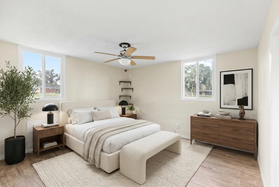 Virtually staged bedroom