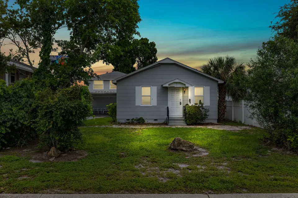 Front residence at dusk