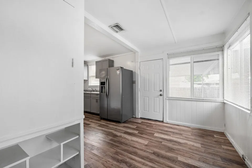 Kitchen and dining area in the front residence