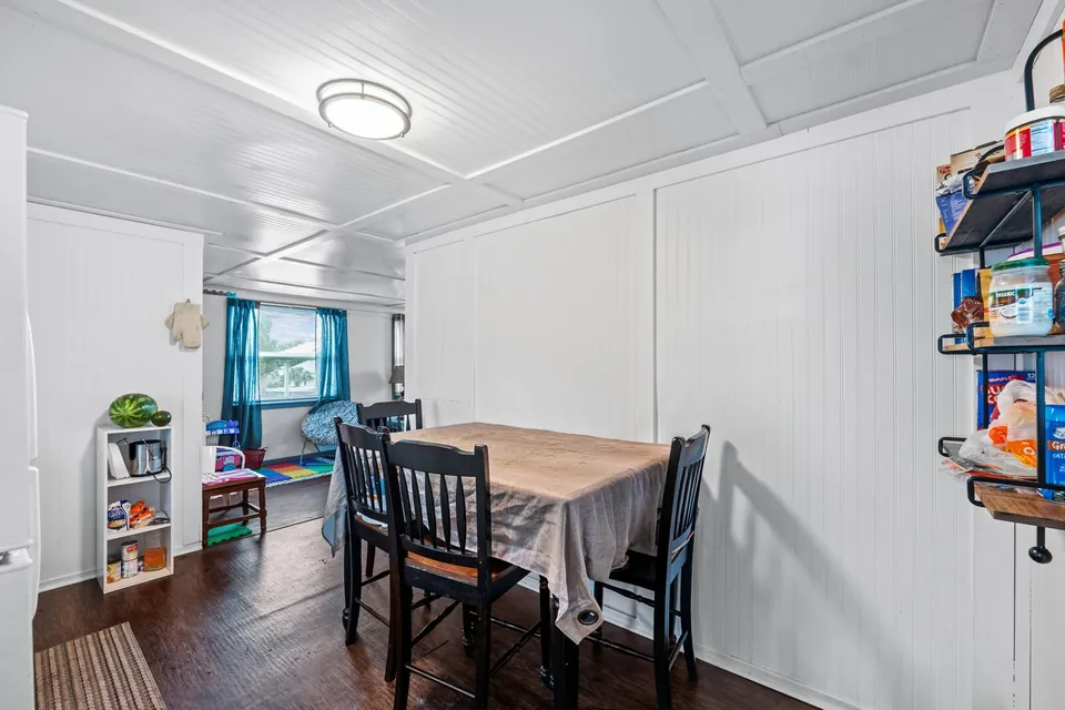 Dining area in the occupied rear residence