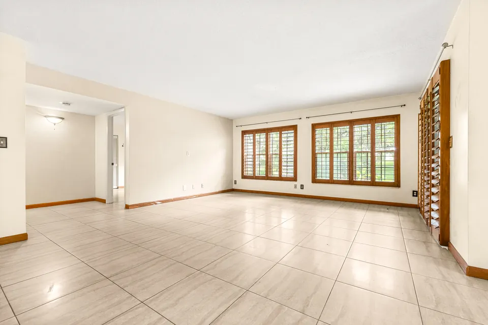 Tiled living and dining area