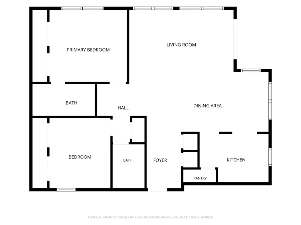 Two-bedroom floor plan for Unit 102