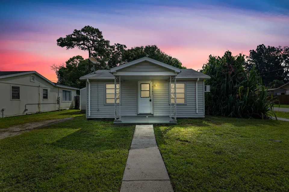 Front residence at dusk