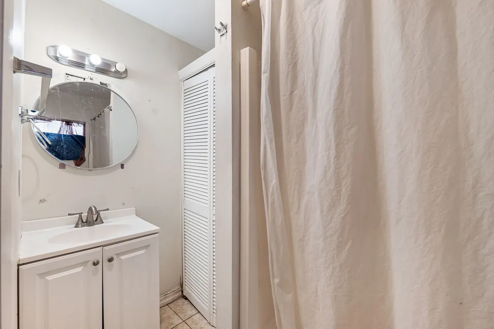 Bathroom vanity and mirror
