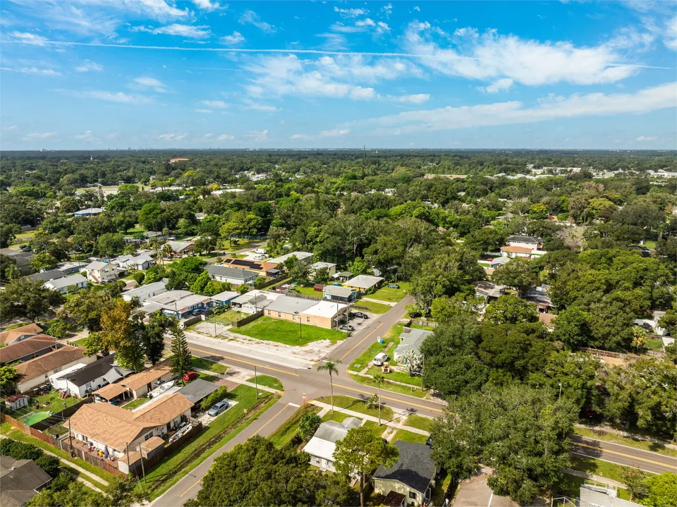 Aerial neighborhood view around 5101 37th Street North