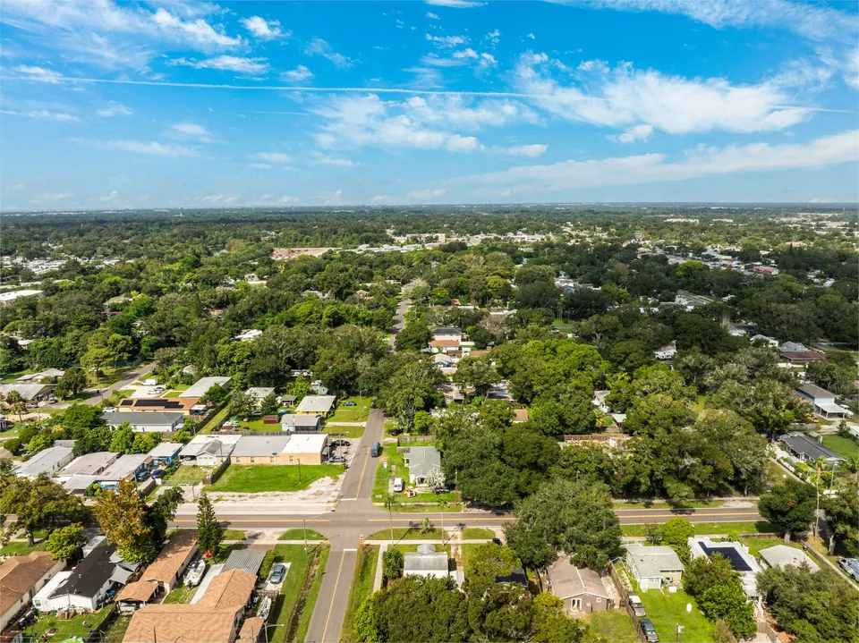 Wide aerial view toward North St. Petersburg