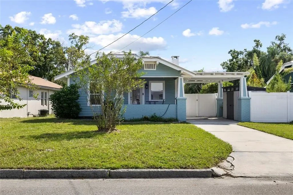 Front exterior and lawn at 5907 N Ola Avenue