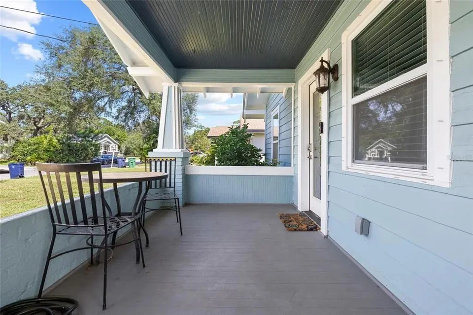 Covered front porch at 5907 N Ola Avenue
