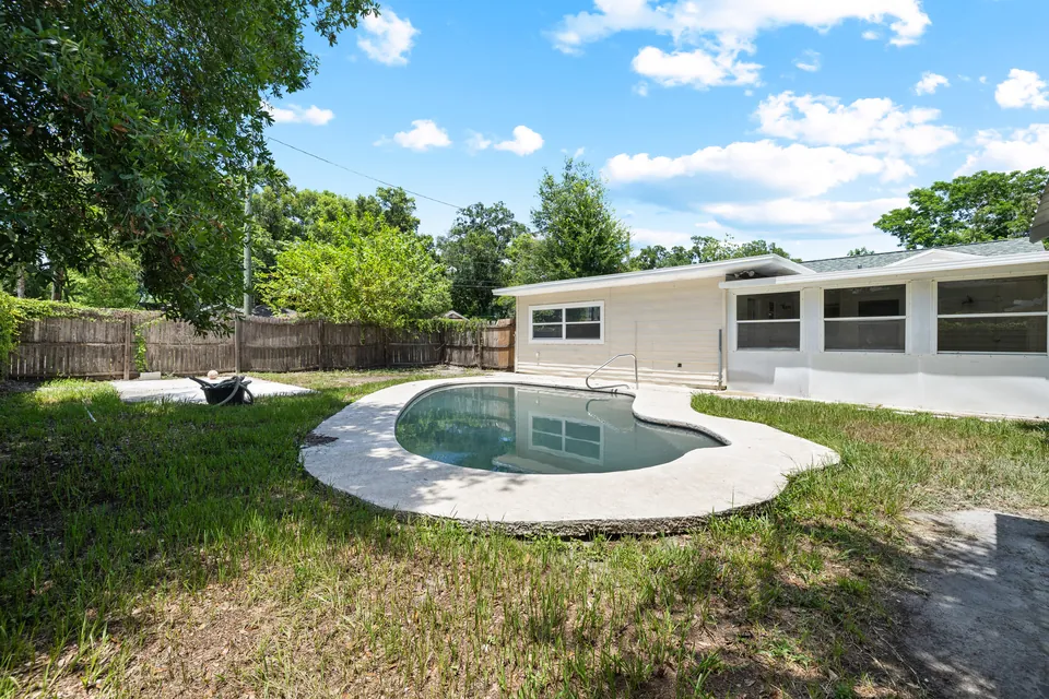 Pool view toward the enclosed rear room