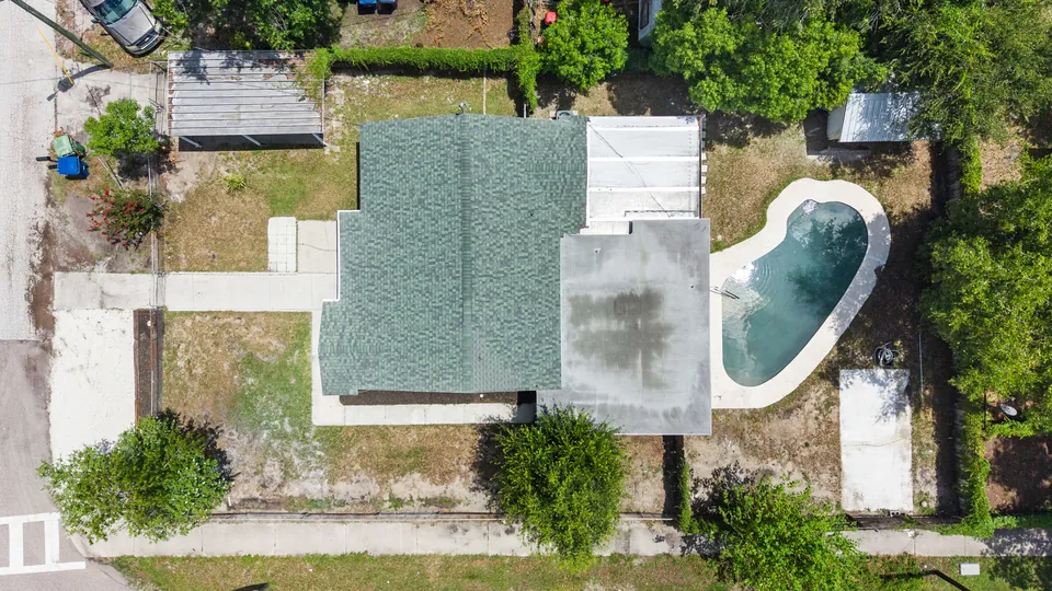 Top-down aerial view of the property