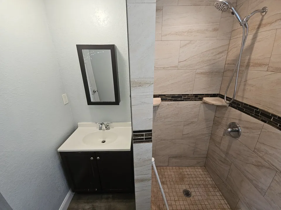 Bathroom vanity shower at 815 N Davis Avenue