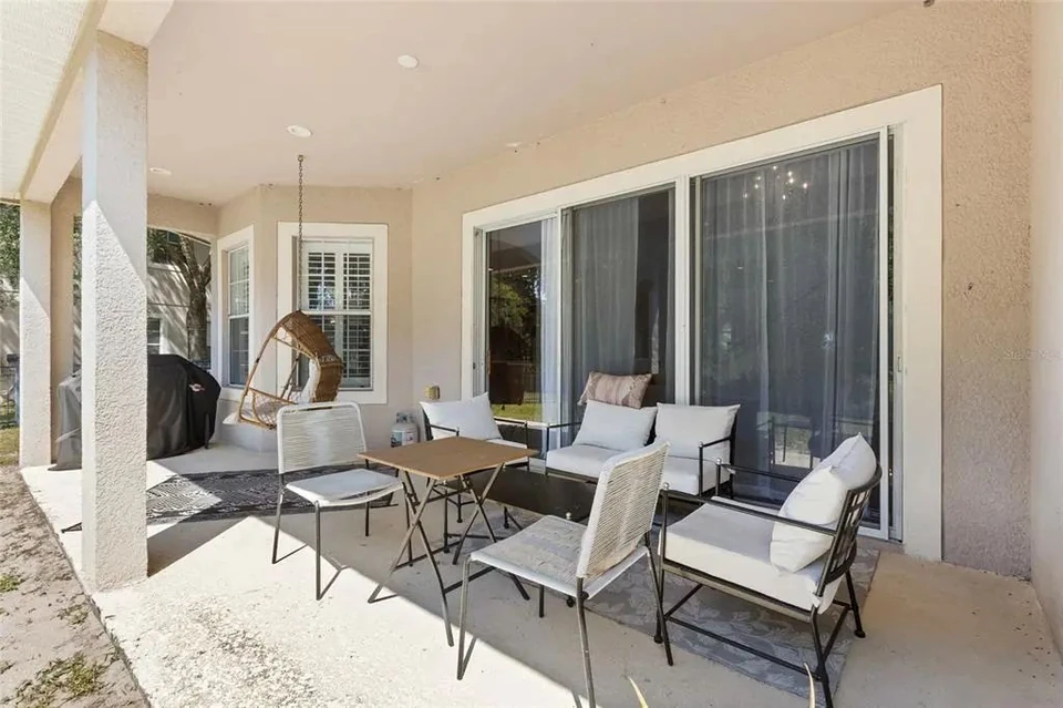 Covered rear patio at 9113 Creedmoor Lane
